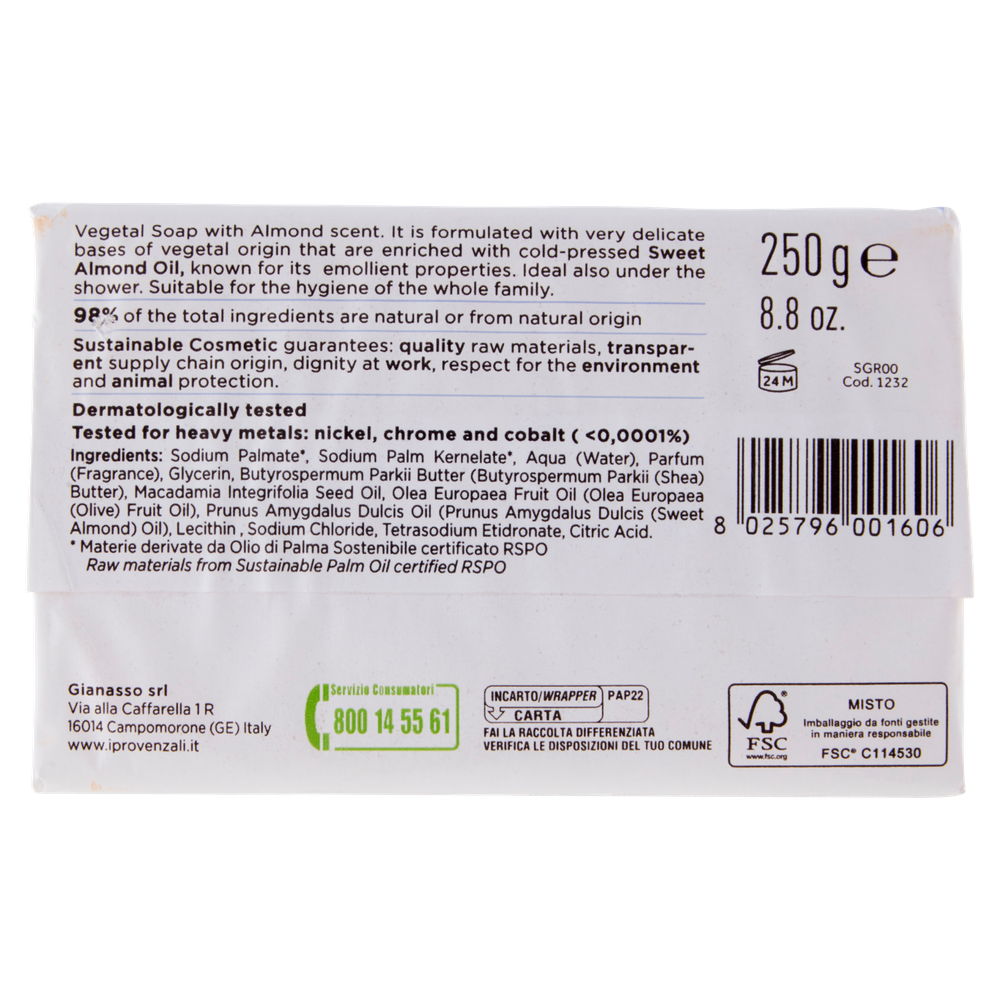 Sapone Corpo Mandorle Dolci I Provenzali