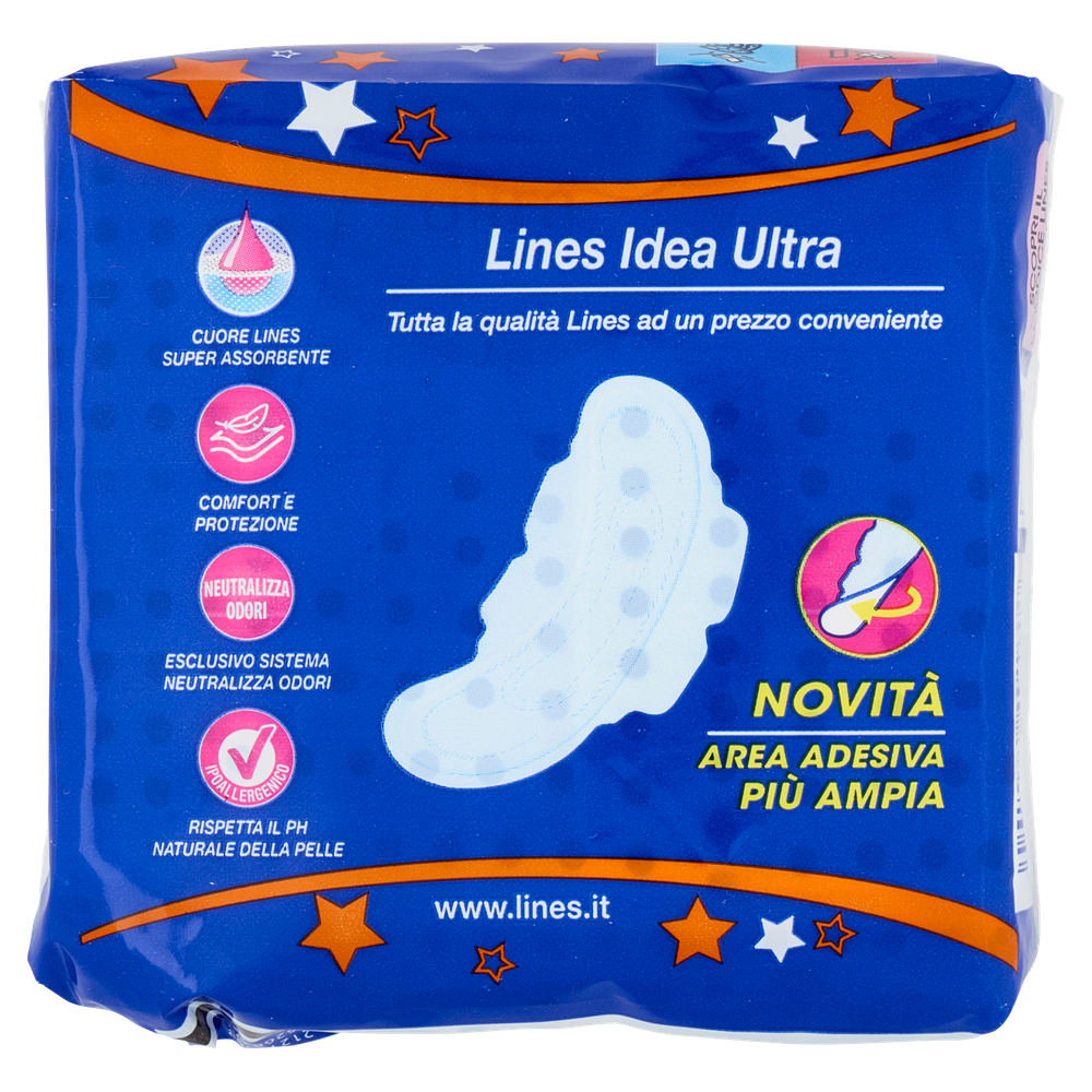 Assorbenti Ultra Notte Con Ali 8 Pezzi Lines Idea - Foto 3