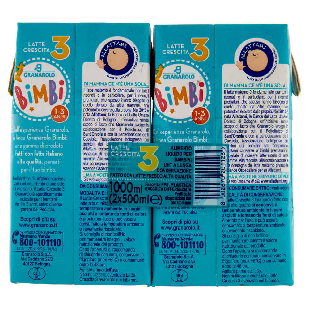 Latte Crescita 3 2x500 Ml. Granarolo Bimbi - Foto 3