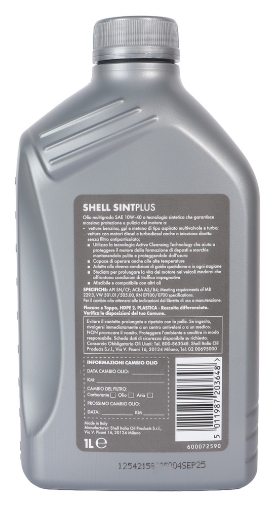 Olio Shell Sint Plus 10w40 1l - Foto 3