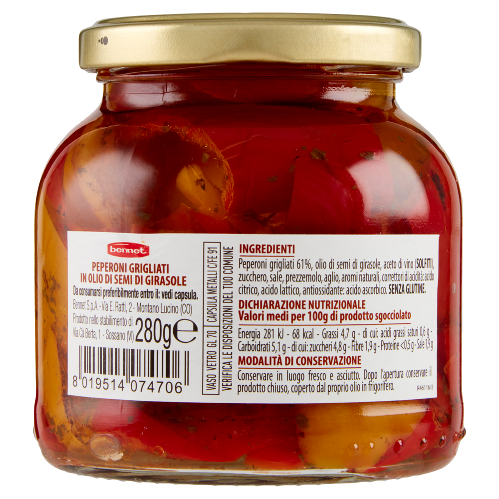 Peperoni Grigliati Sott'olio Bennet - Foto 3