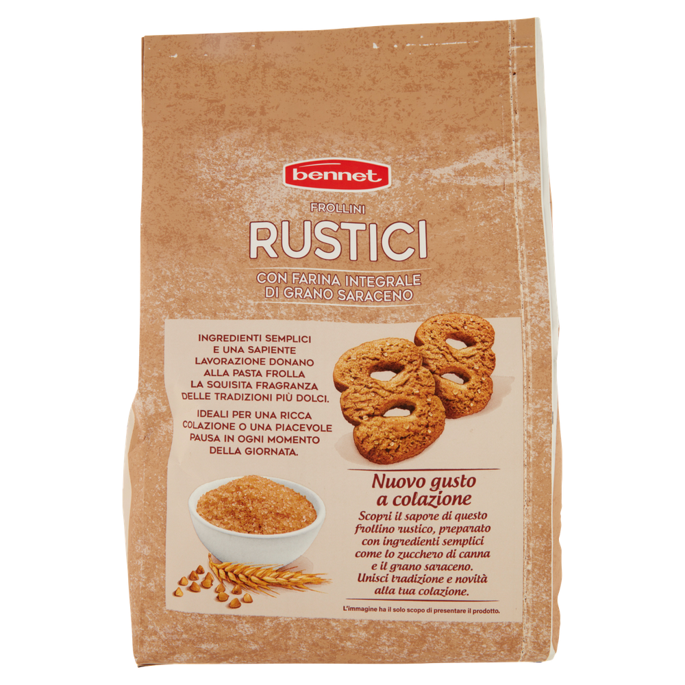 Biscotti Frollini Rustici Con Farina Integrale Grano Saraceno Bennet - Foto 3