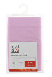 Lenzuolo Piano Tinta Unita 1 Piazza Cm150x290 Rosa Casa - Foto 1