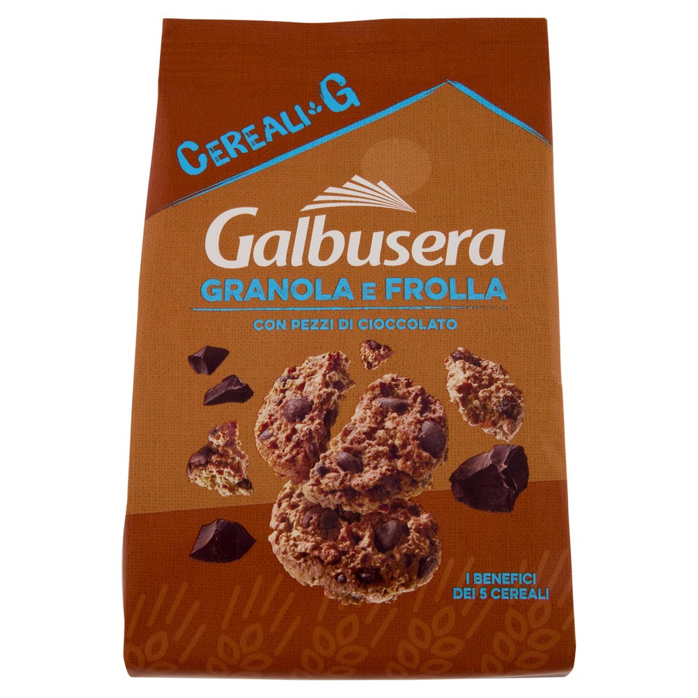 Biscotti Cereali G Granola E Frolla Con Pezzi Di Cioccolato Galbusera - Foto 1