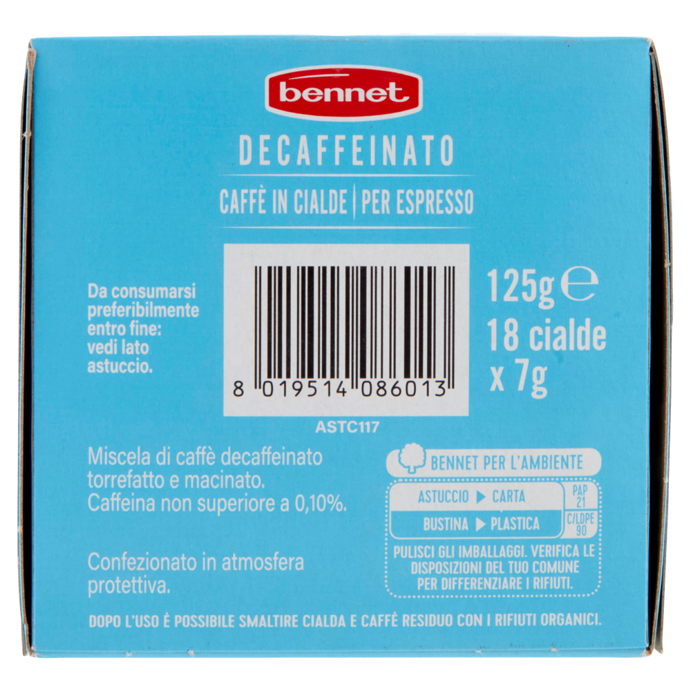 18 Cialde Monouso Caffe' Decaffeinato Intensita' 5 Bennet - Foto 2