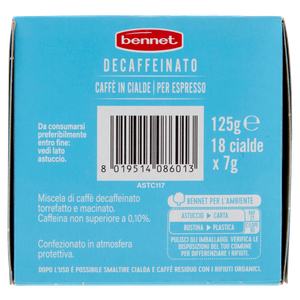 18 Cialde Monouso Caffe' Decaffeinato Intensita' 5 Bennet - Foto 2