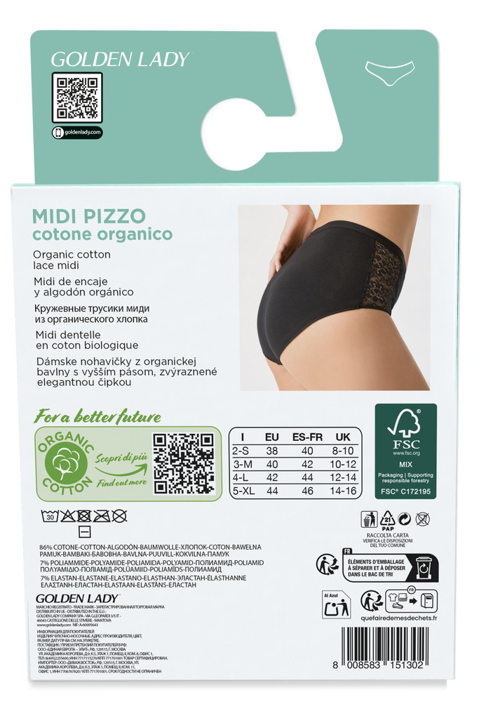 Slip Donna Midi Con Inserti In Pizzo Taglia 4 Bianco Golden Lady - Foto 3
