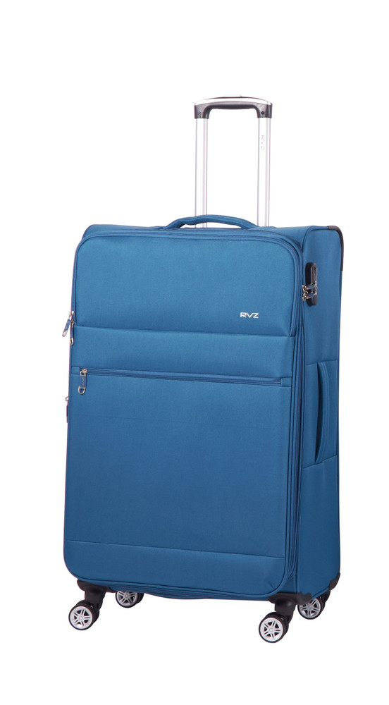 Trolley In Poliestere Blu 76hx45x30, 4 Ruote Doppie Piroettanti - Foto 1
