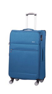 Trolley In Poliestere Blu 76hx45x30, 4 Ruote Doppie Piroettanti - Foto 1