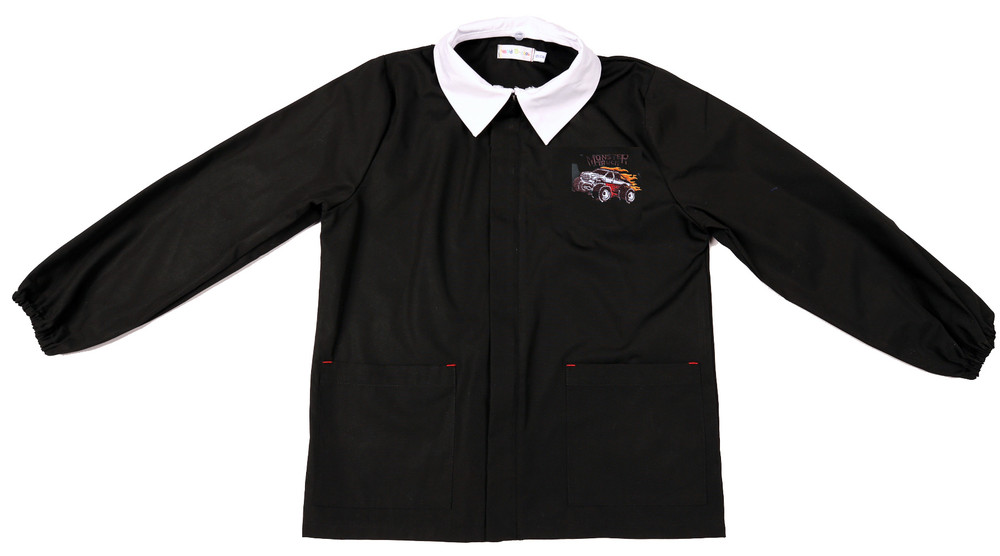 Casacca Scuola Bambino 7 Anni Nero Ricamo Monster - Foto 1