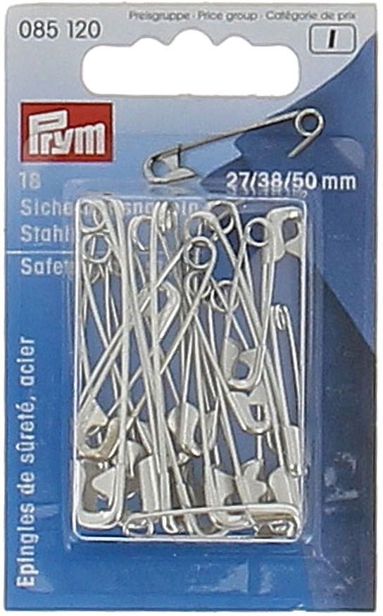 18 Spille  Di Sicurezza In Acciaio Nichelato Misure 0/2/3 Prym - Foto 1