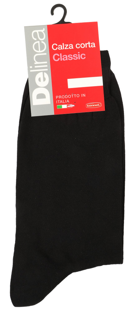 Calze Corte Uomo 42/44 Nero Maglia Liscia Delinea