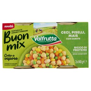Buonmix Fantasia Di Legumi Con Ceci Piselli Mais 2x140 Valfrutta - Foto 1