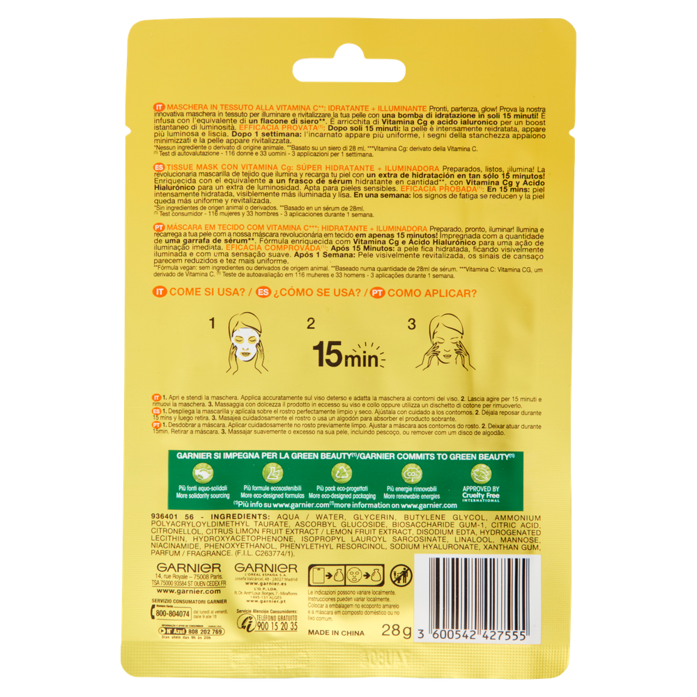 Garnier Tissue Mask Vitamin C Hidra Bomb
