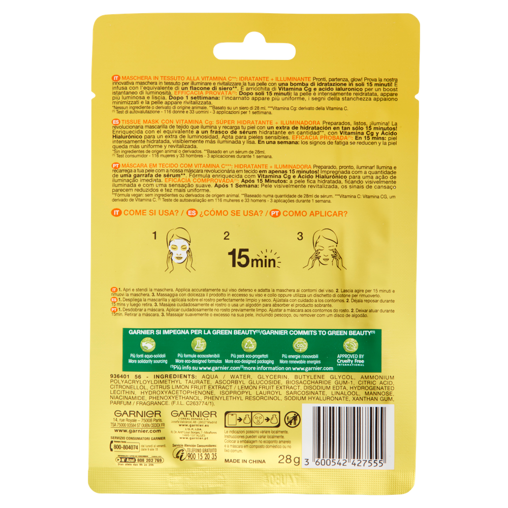 Maschera Tissue Vitamin C Garnier - Foto 3