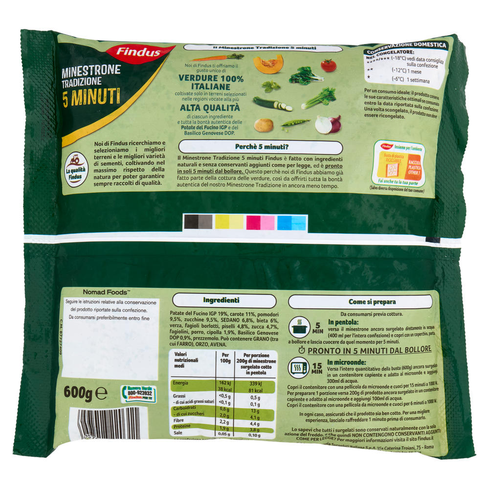 Minestrone Tradizione 5 Minuti Verdure 100% Italiane Igp Dop Findus - Foto 3