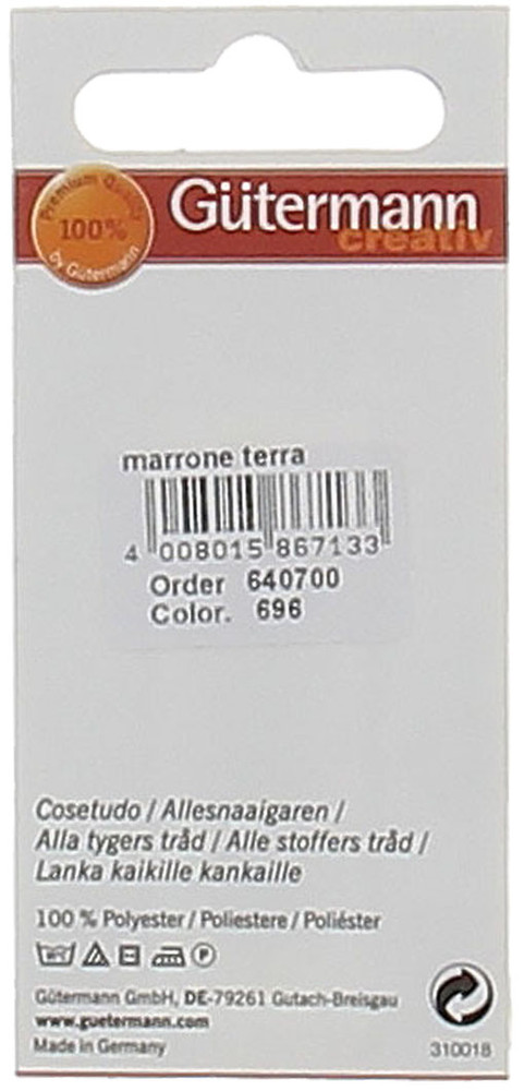 Filo Per Cucire Colore 696 Marrone Terra Mt.100 Gutermann