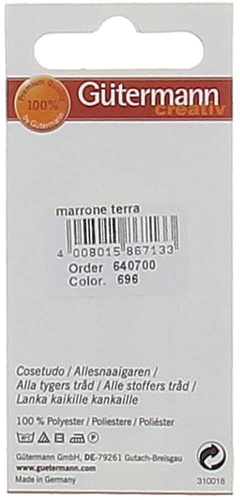 Filo Per Cucire Colore 696 Marrone Terra Mt.100 Gutermann - Foto 2