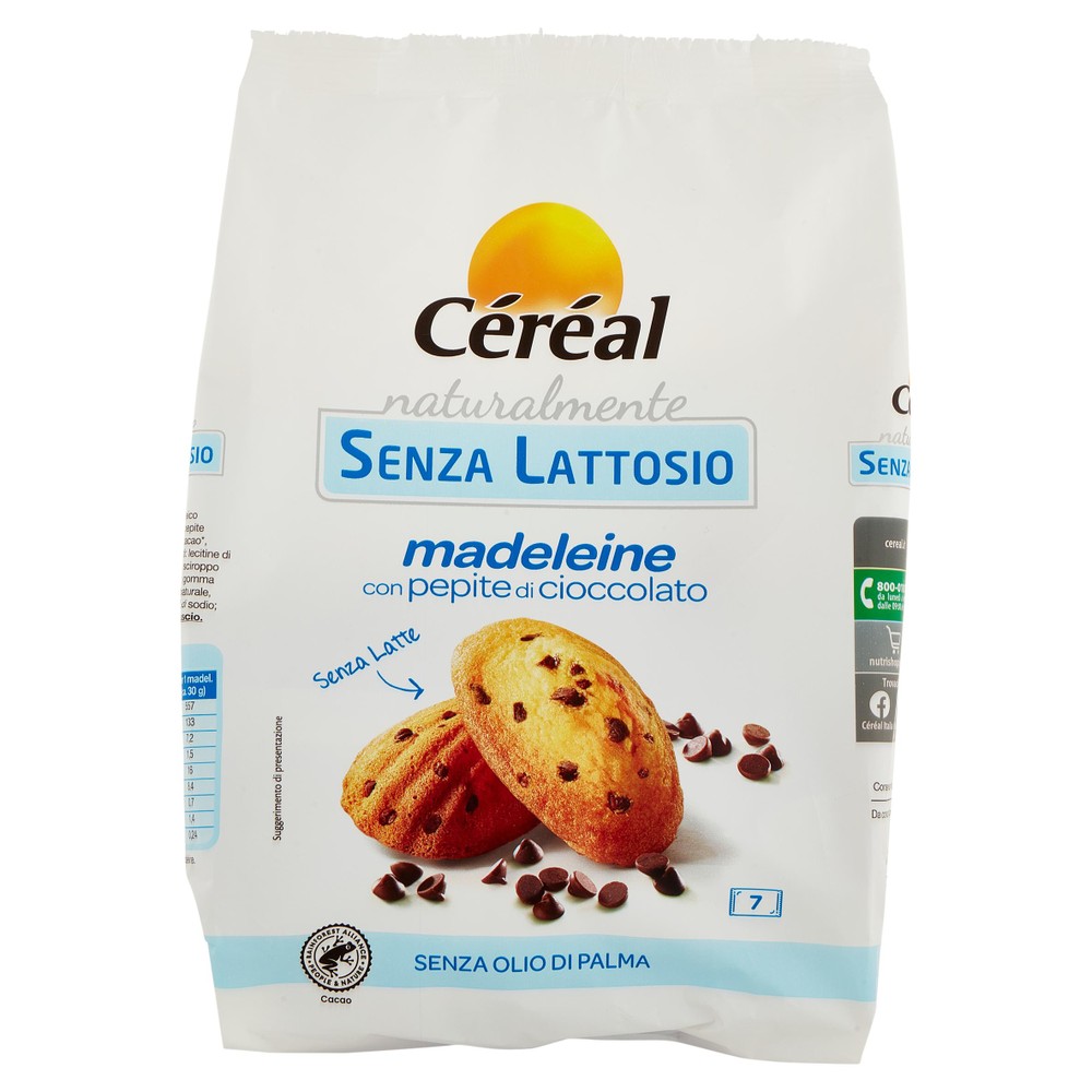 Madeleine Con Pepite Di Cioccolato Senza Lattosio Cereal - Foto 1