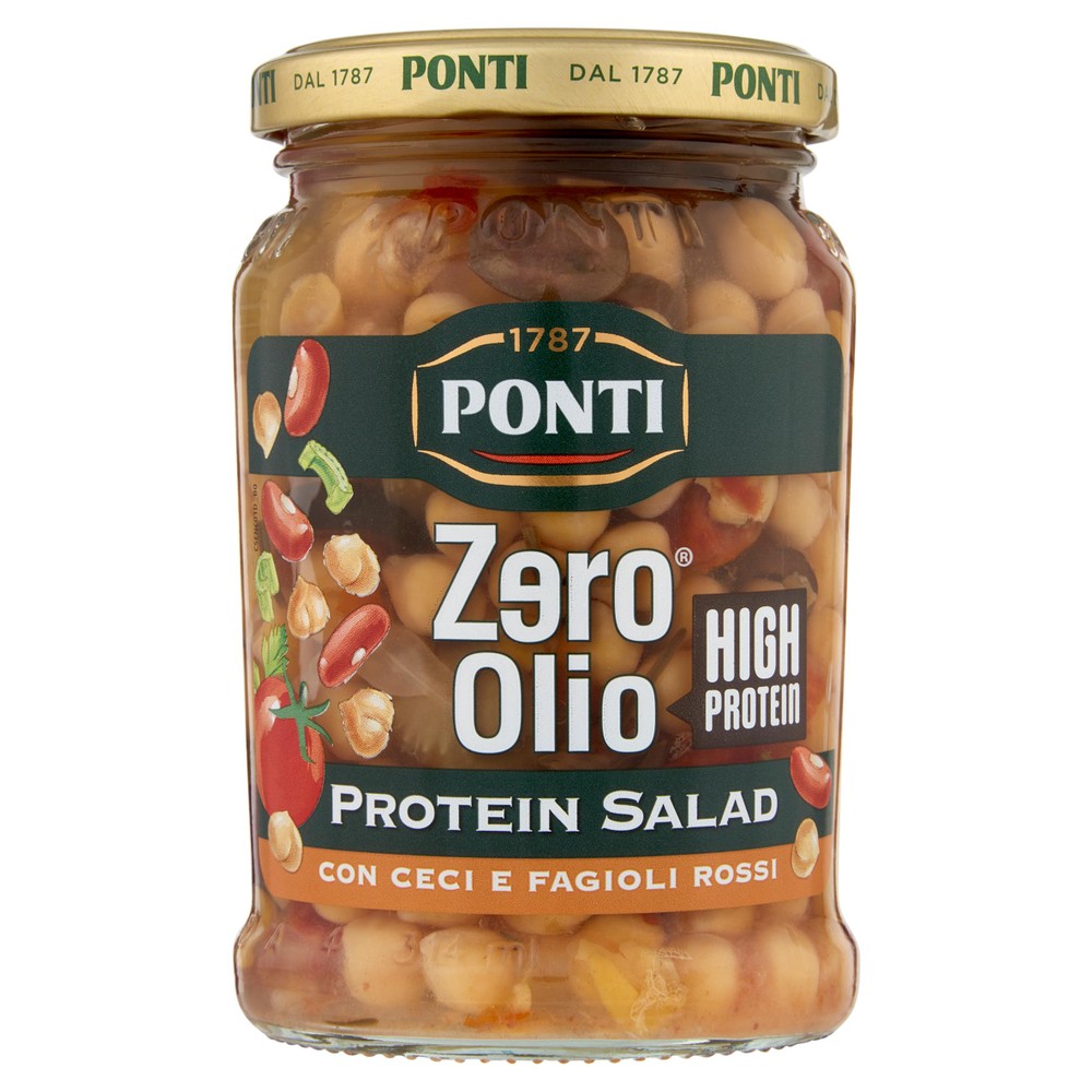 Condimento Protein Salad Con Ceci E Fagioli Rossi Zero Olio Ponti - Foto 1