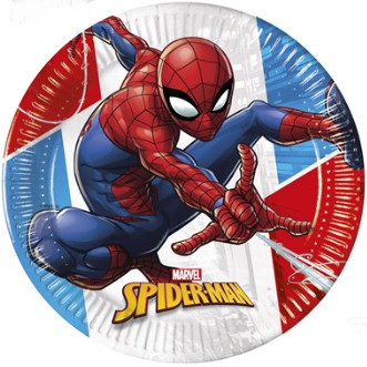 8 Piatti Compostabili Spiderman
