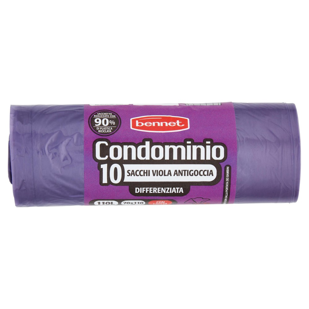 10 Sacchi Per Immondizia Condominiali Viola Lt 110 Bennet - Foto 1