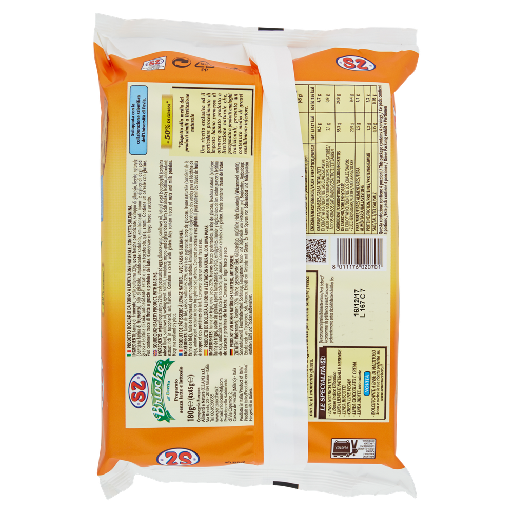 Brioche All'uvetta Senza Zucchero, Latte E Lattosio 4x45g Sz - Foto 3