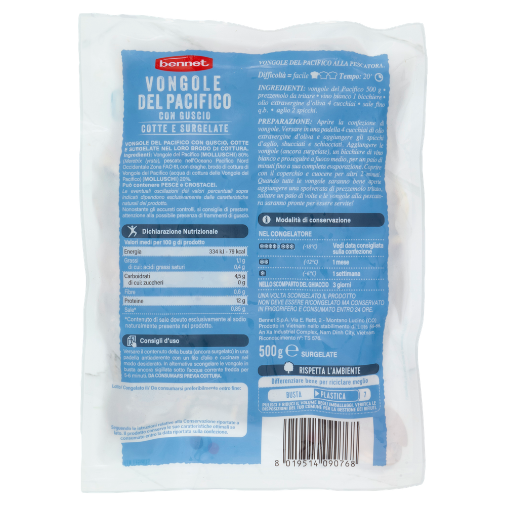 Vongole Del Pacifico Con Guscio Surgelate Bennet - Foto 3