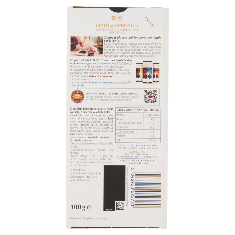 Tavoletta Di Cioccolato Excellence Fondente 85%+latte - Foto 3