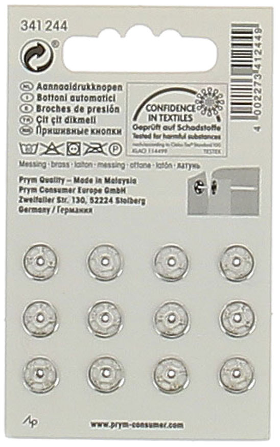 12 Bottoni Automatici Argento Argento Mm.9 Prym - Foto 2