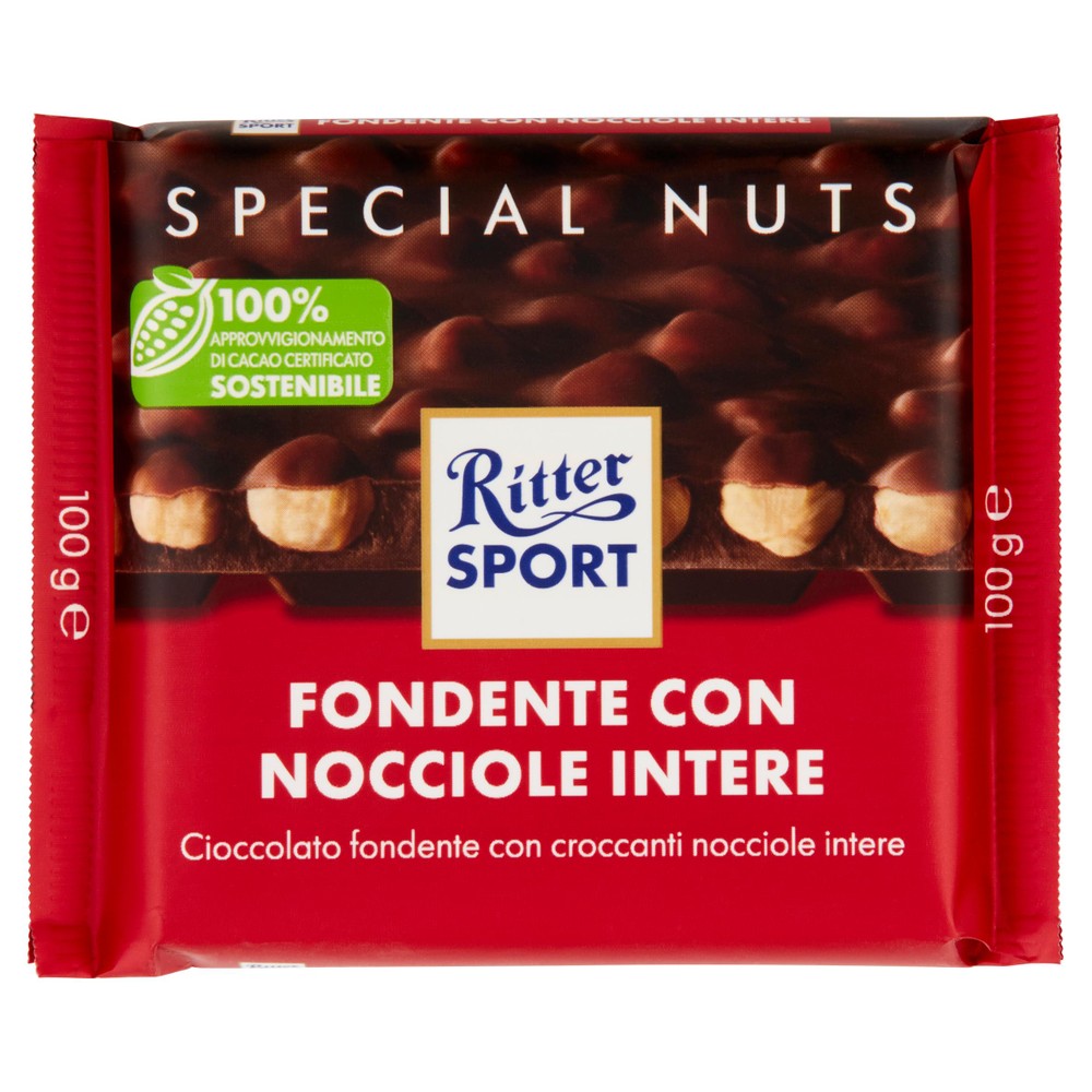 Tavoletta Di Cioccolato Fondente Con Nocciole Intere Ritter Sport - Foto 1