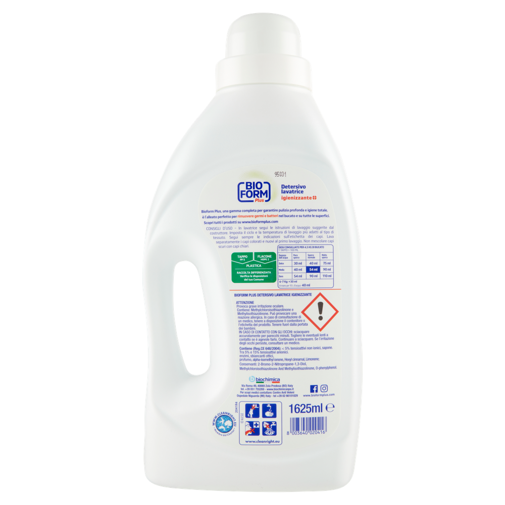 Detersivo Liquido Lavatrice Con Igienizzante Al Bergamotto Bioform Plu - Foto 3