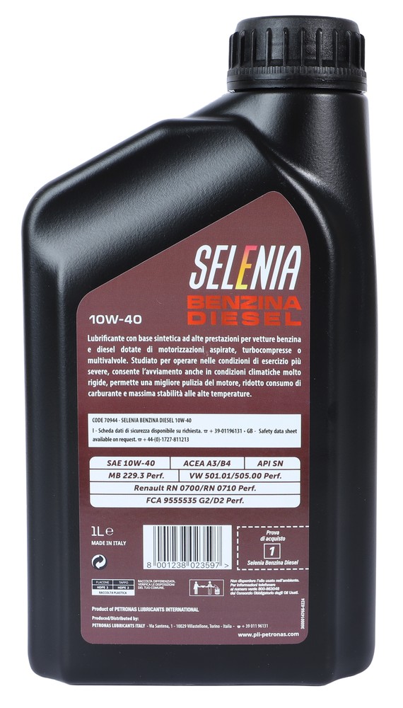 Olio Lubrificante Per Auto 10w40 1l Selenia - Foto 3