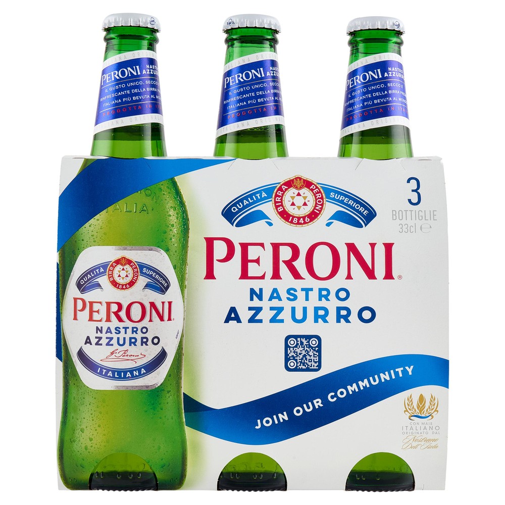 Birra Peroni Nastro Azzurro Mais Nostrano 3x33cl - Foto 1