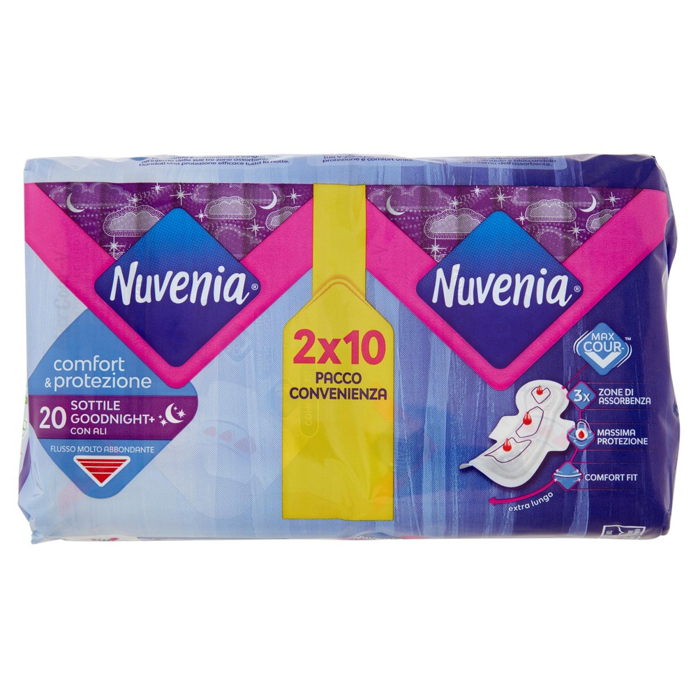 Assorbenti Sottili Notte Con Ali 2x10 Pz.Nuvenia - Foto 1