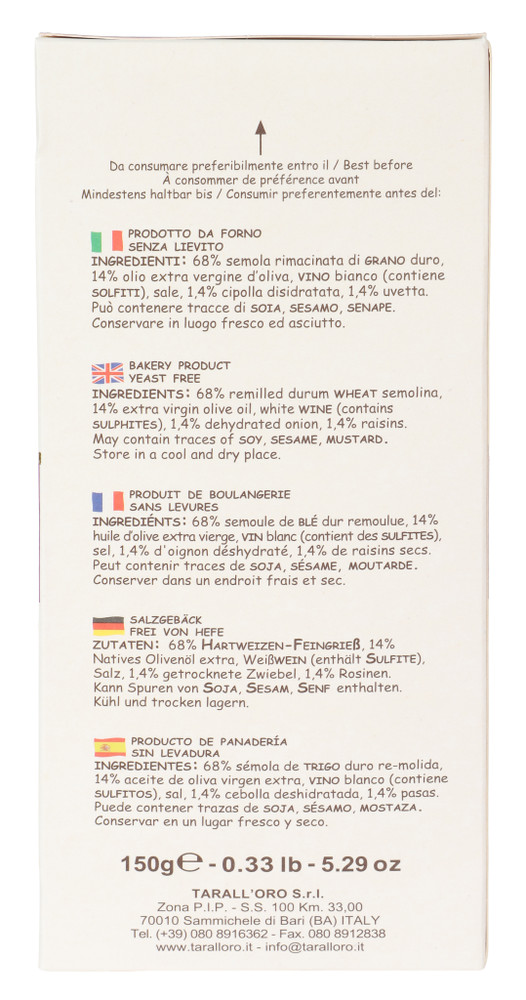 Treccini Cipolla E Uvetta Prodotto Da Forno Tarall'oro - Foto 3