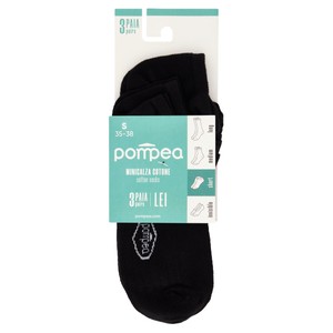 Minicalze Donna 35/38 Nero Conf Da 3 Pompea