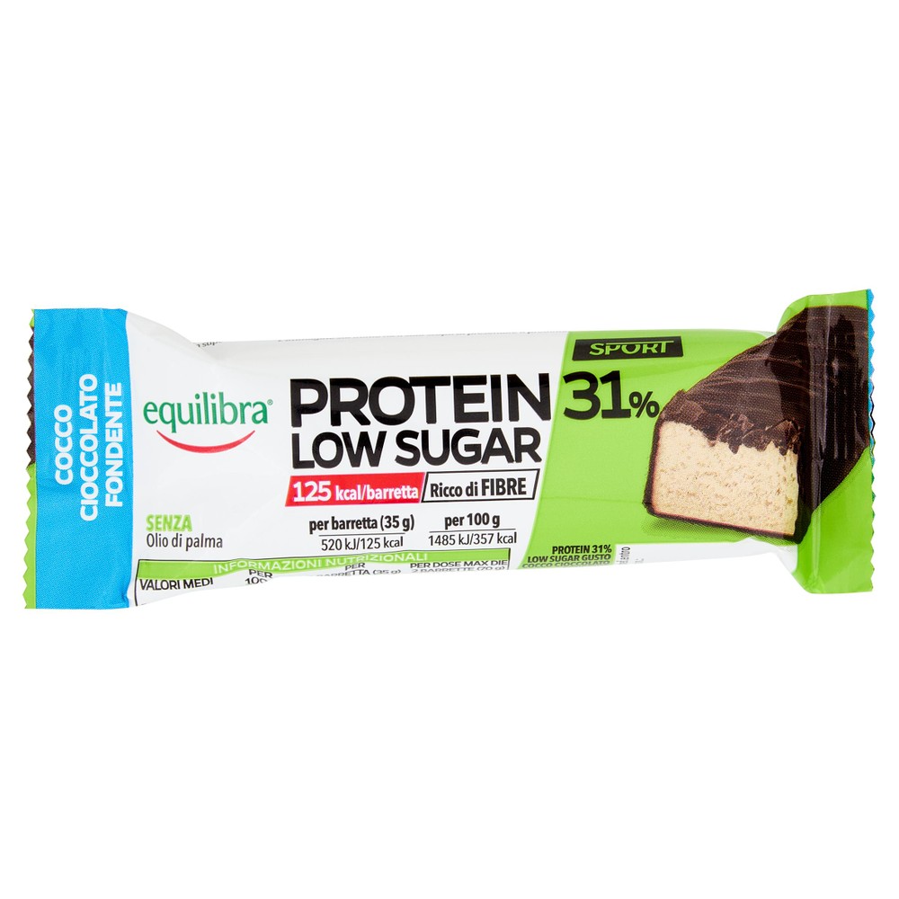 Barretta Protein 31% Low Sugar Cocco Cioccolato Fondente Equilibra - Foto 1