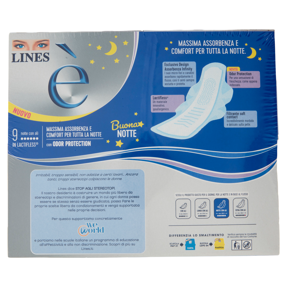 Lines Cotone Assorbente Filtrante 100% Cotone conf 22+2pz