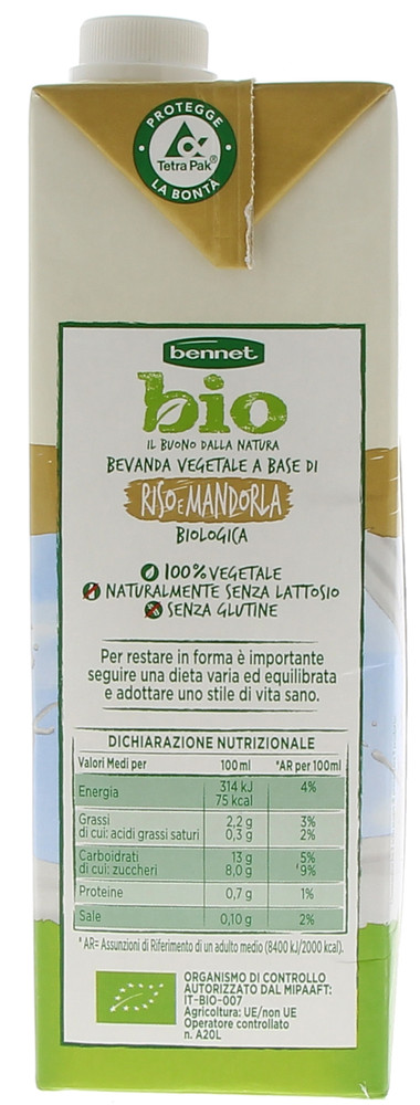 Bevanda Di Riso E Mandorla Biologica Bennet Bio - Foto 2