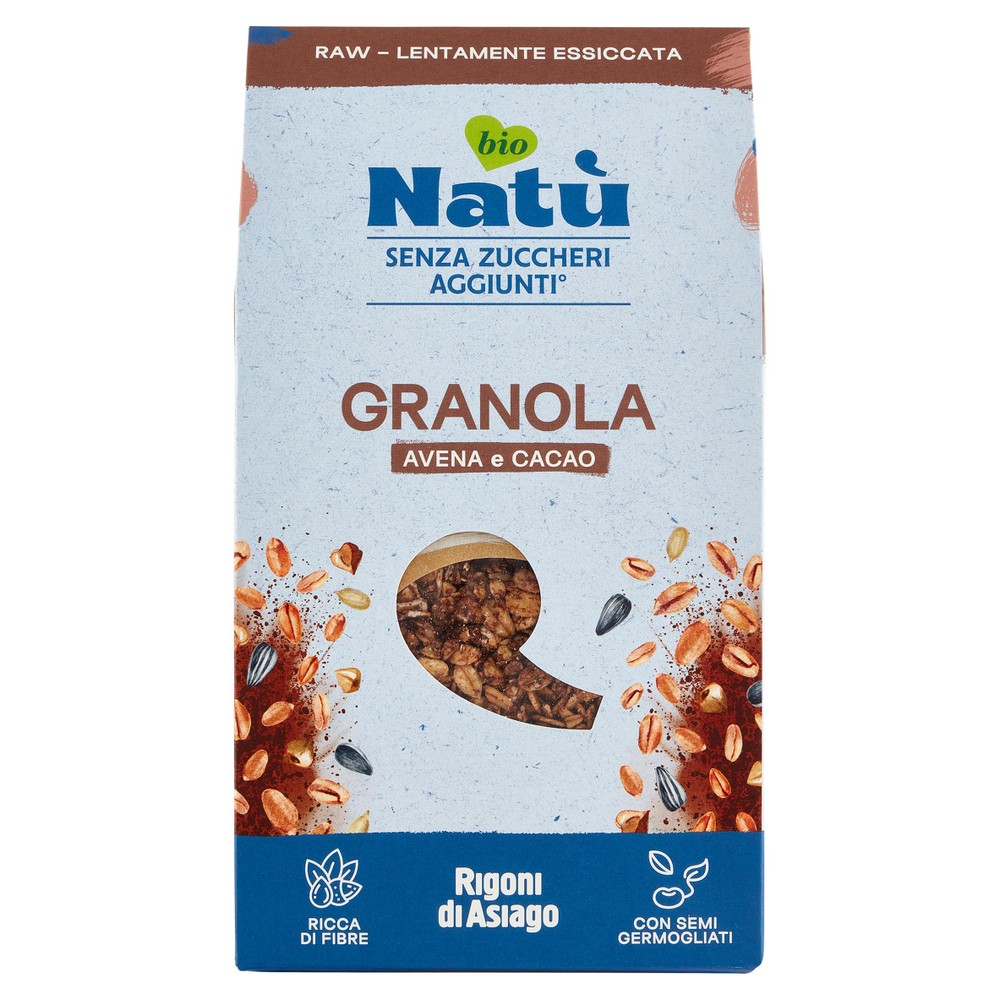 Granola Natù Avena E Cacao Bio Senza Zuccheri Rigoni Di Asiago - Foto 1