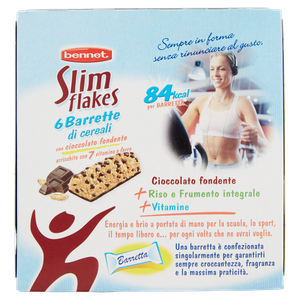 Barrette Slim Flakes Ai Cereali Con Cioccolato Fondente 6pz Bennet - Foto 3