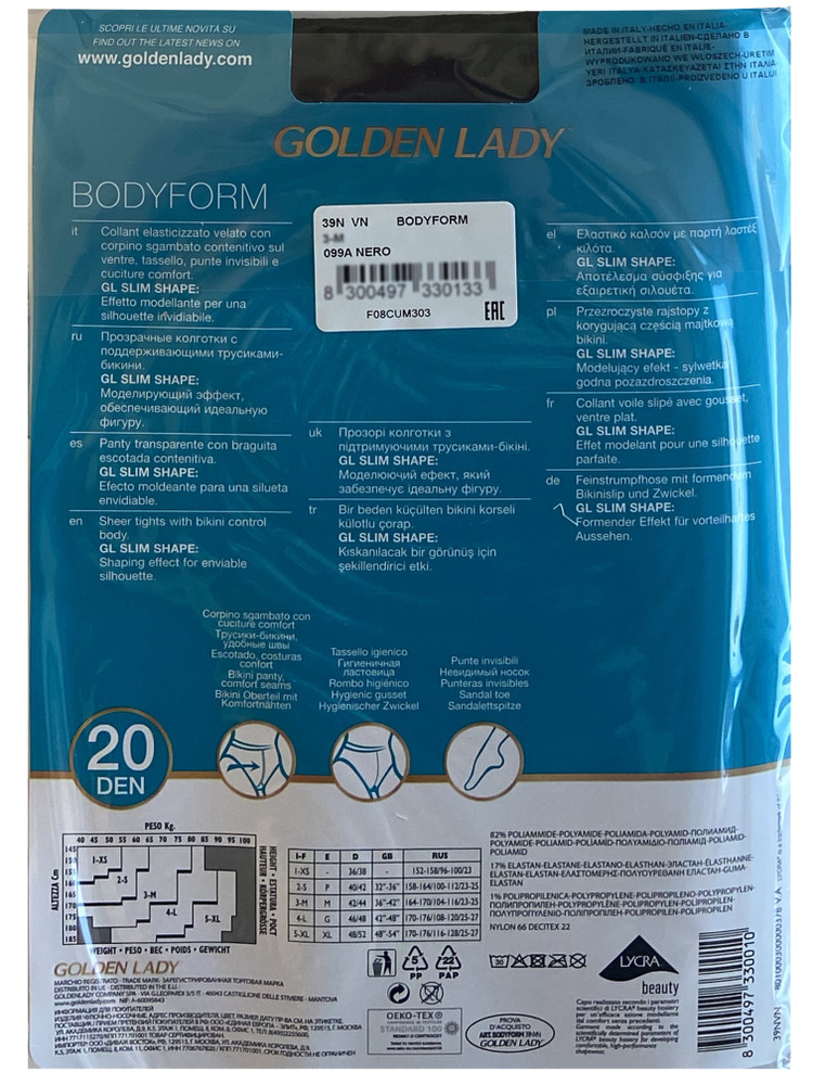 Collant Bodyform Tg 4 Nero 20 Denari Golden Lady - Foto 2