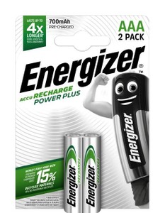 2 Pile Ministilo Ricaricabili Energizer Power Plus - Foto 1