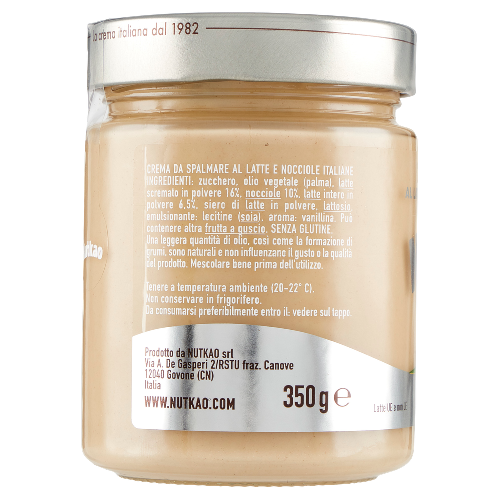 Crema Spalmabile Gran Cremeria Al Latte Con Nocciole Italiane Nutkao - Foto 2