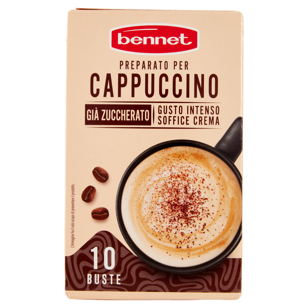 Preparato Cappuccino Già Zuccherato In Buste 10x12,5g Bennet - Foto 3