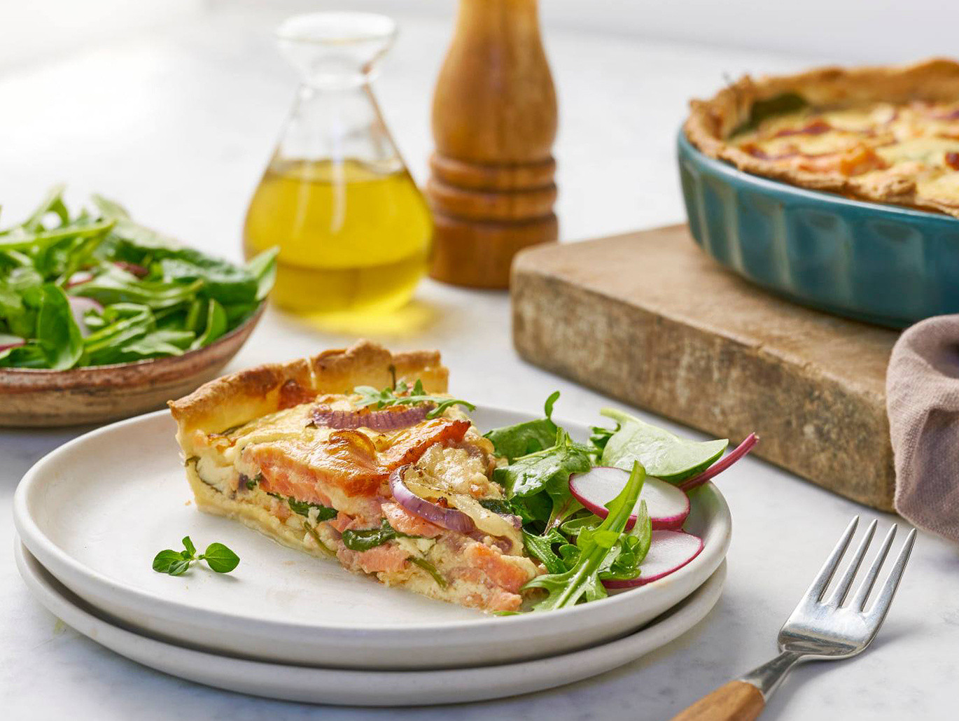 Quiche con salmone norvegese affumicato