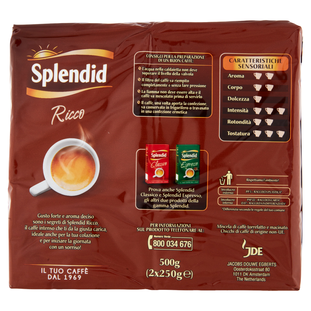 Caffè Macinato Per Moka Aroma Ricco E Intenso 2x250g Splendid - Foto 3