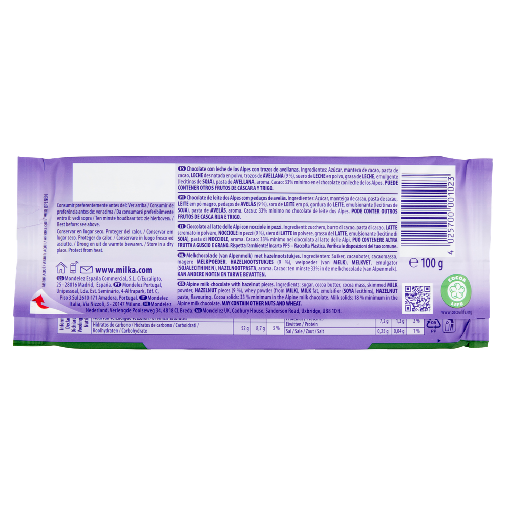 Tavoletta Cioccolato Nocciole In Pezzi Milka - Foto 3