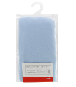Lenzuolo Jersey Angoli Tinta Unita 2piaz Cm180x200 Azzurro Chiaro Casa - Foto 2